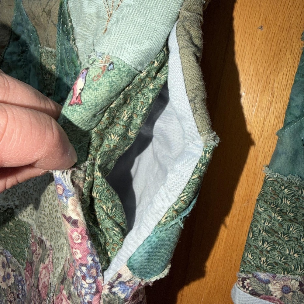 Vintage Jacket Multicolor Quilted Landscape Art To Wear Floral Cottagecore M* - Picture 4 of 11